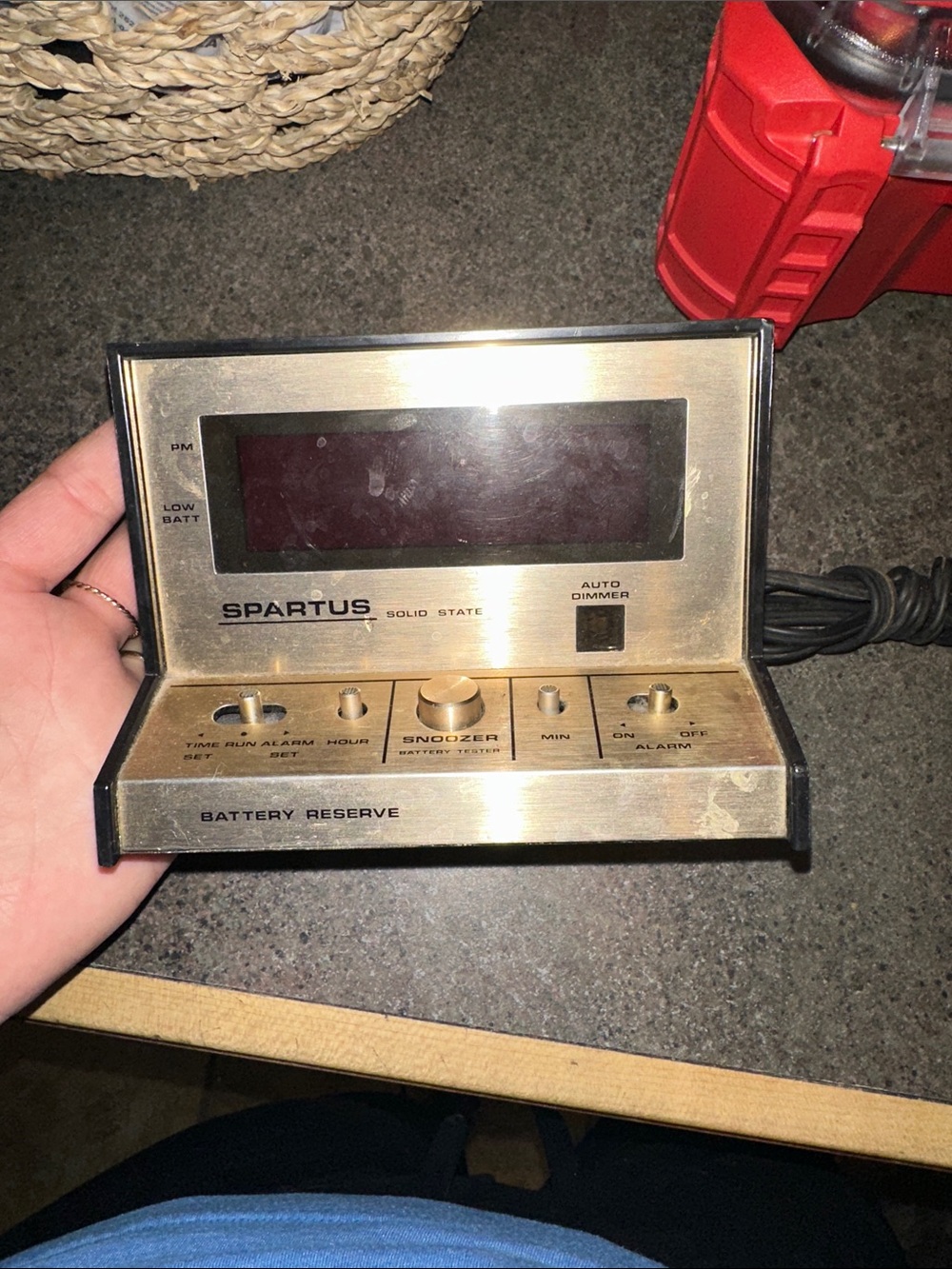 Vintage Spartus Gold Digital Alarm Clock with Snooze 80’s Futuristic